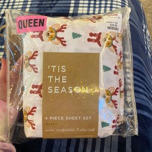 Queen Size Corgi Christmas Sheets Fitted & Flat sheet ONLY